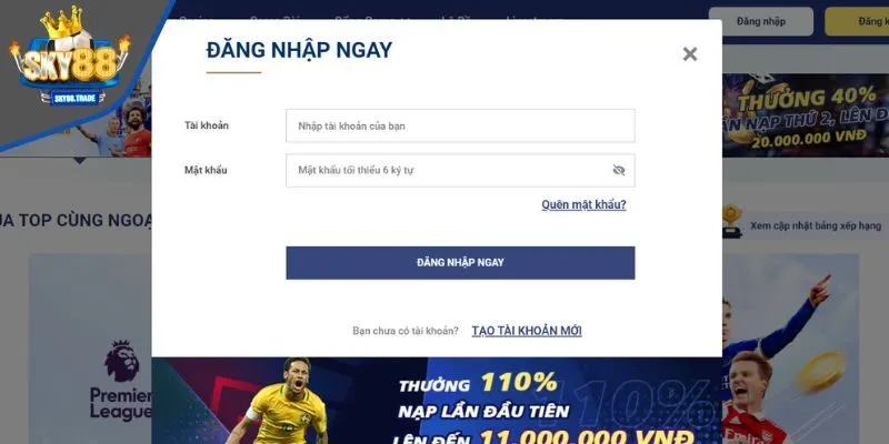 Hướng dẫn đăng nhập SKY88