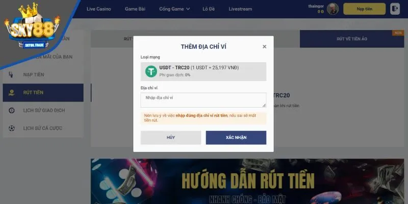 Rút bằng tiền ảo